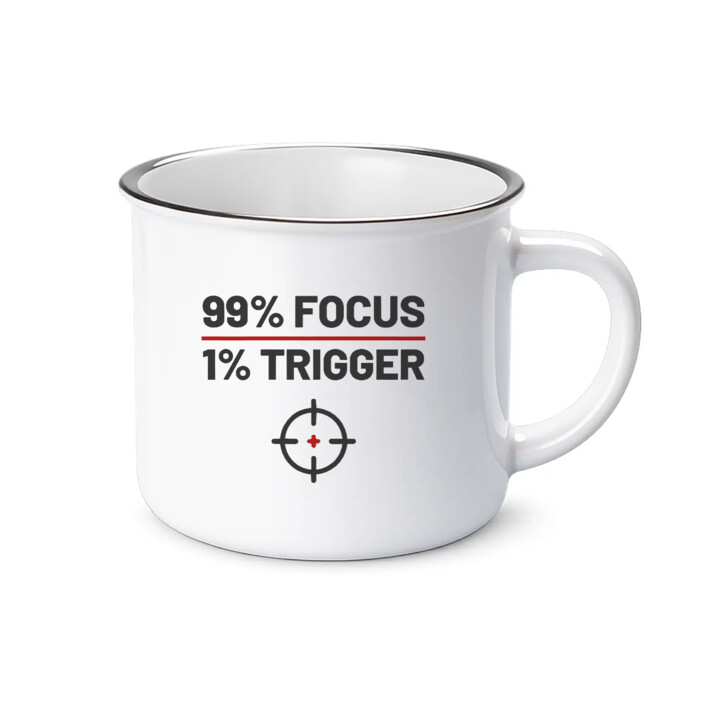 99% focus, 1% trigger - kubek emaliowany dla strzelca