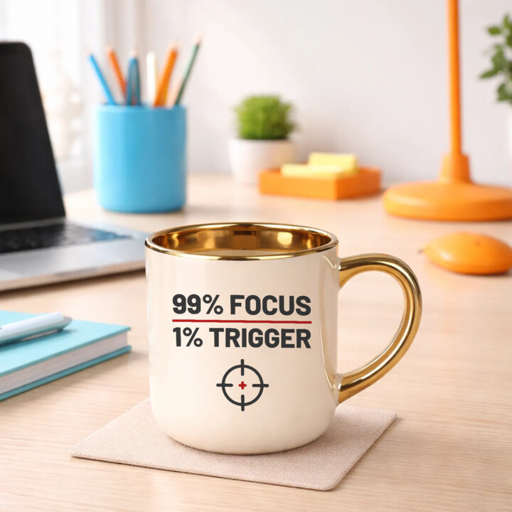 99% focus, 1% trigger - kubek elegancki dla strzelca