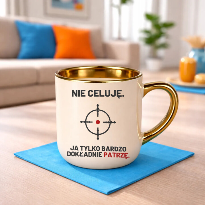 Nie celuję, ja tylko bardzo dokładnie patrzę - kubek elegancki dla strzelca