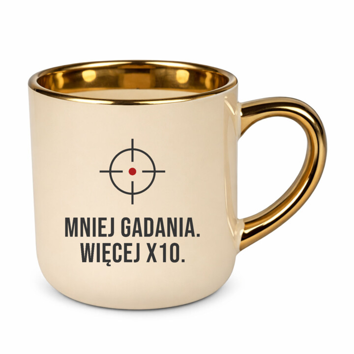 Mniej gadania, więcej X10 - kubek elegancki dla strzelca