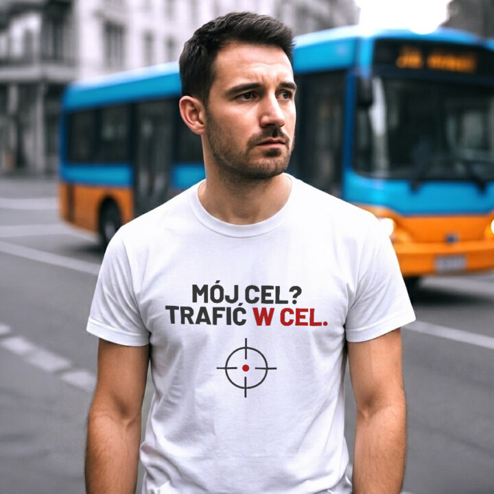 Mój cel? Trafić w cel - męska koszulka dla strzelca