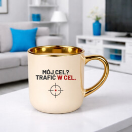 Mój cel? Trafić w cel - kubek elegancki dla strzelca