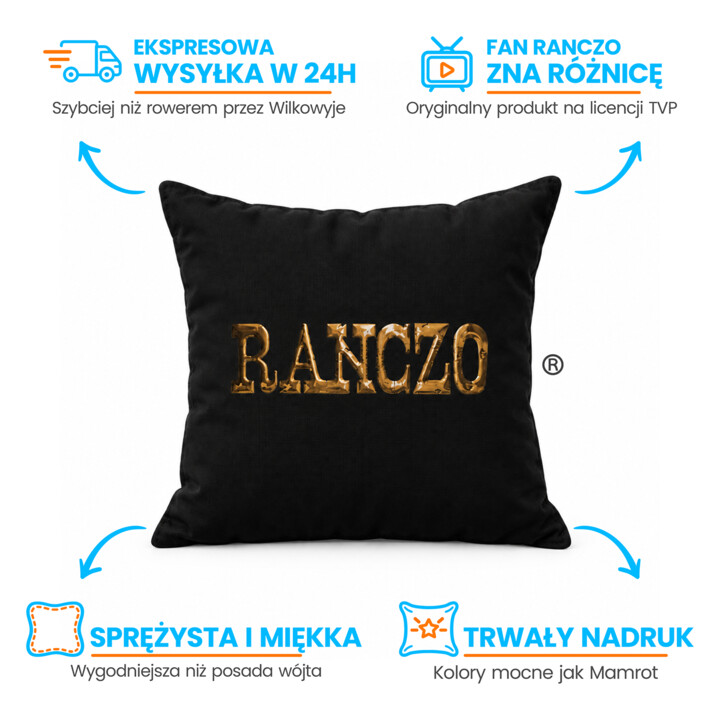 Pani to je lux-kobita - czarna poduszka na prezent dla fanów serialu Ranczo