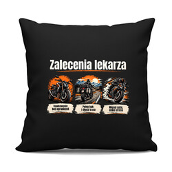 Zalecenia lekarza dla motocyklisty - czarna poduszka na prezent