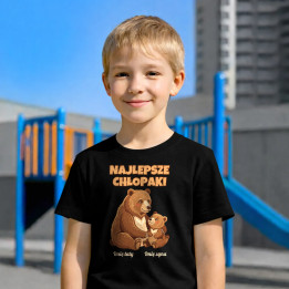 Najlepsze chłopaki - misie z imionami - dziecięca koszulka na prezent - produkt personalizowany