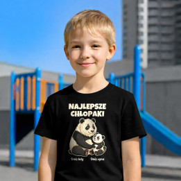 Najlepsze chłopaki - pandy z imionami - dziecięca koszulka na prezent - produkt personalizowany