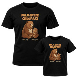 Komplet dla taty i syna - Najlepsze chłopaki - misie z imionami - koszulki z nadrukiem - produkt personalizowany