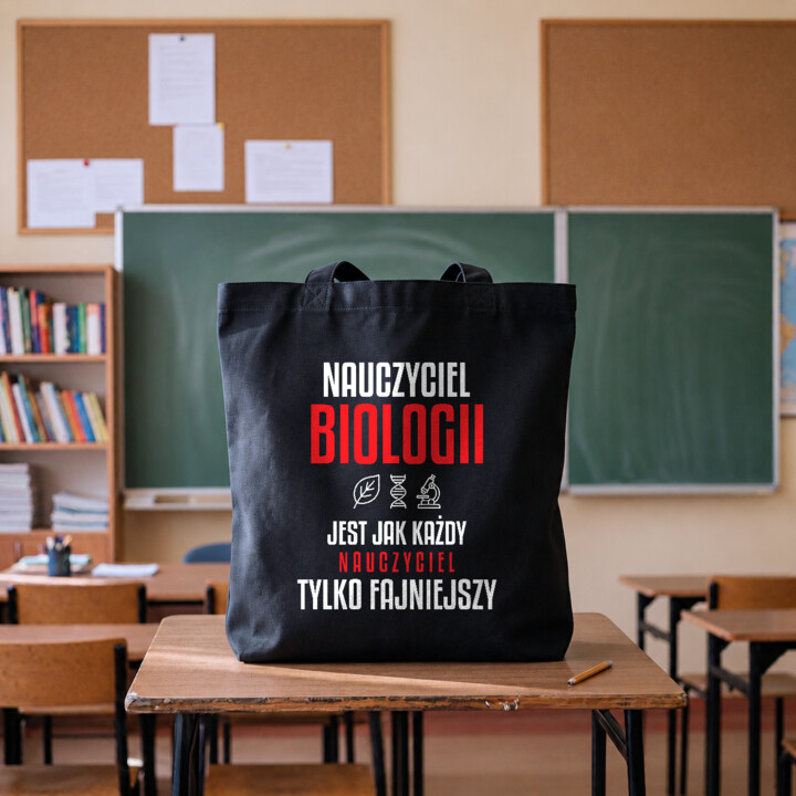 Nauczyciel biologii jest jak każdy nauczyciel, tylko fajniejszy - torba na prezent dla nauczyciela
