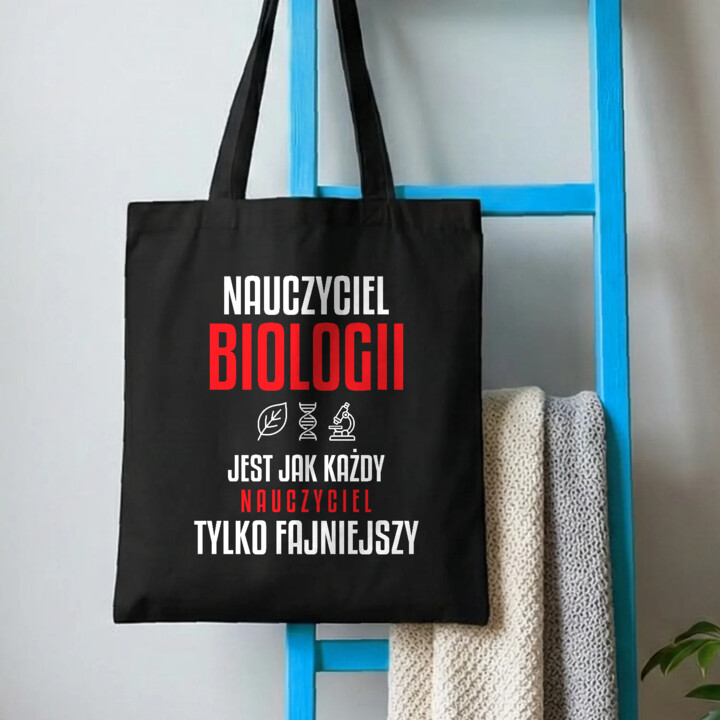 Nauczyciel biologii jest jak każdy nauczyciel, tylko fajniejszy - torba na prezent dla nauczyciela