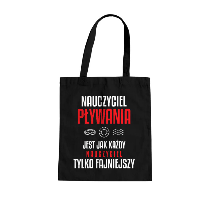 Nauczyciel pływania jest jak każdy nauczyciel, tylko fajniejszy - torba na prezent dla nauczyciela