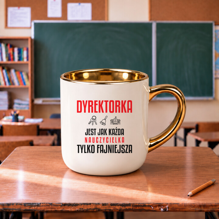 Dyrektorka jest jak każda nauczycielka, tylko fajniejsza - kubek elegancki na prezent dla nauczycielki