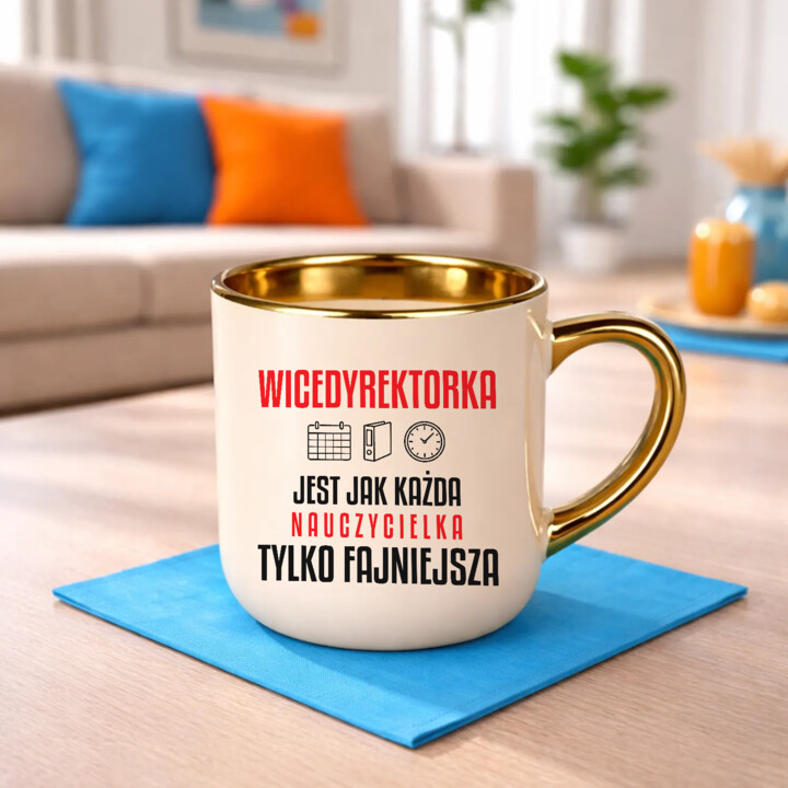 Wicedyrektorka jest jak każda nauczycielka, tylko fajniejsza - kubek elegancki na prezent dla nauczycielki