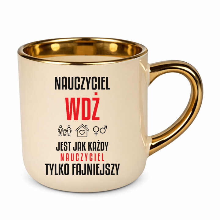 Nauczyciel WDŻ jest jak każdy nauczyciel, tylko fajniejszy - kubek elegancki na prezent dla nauczyciela