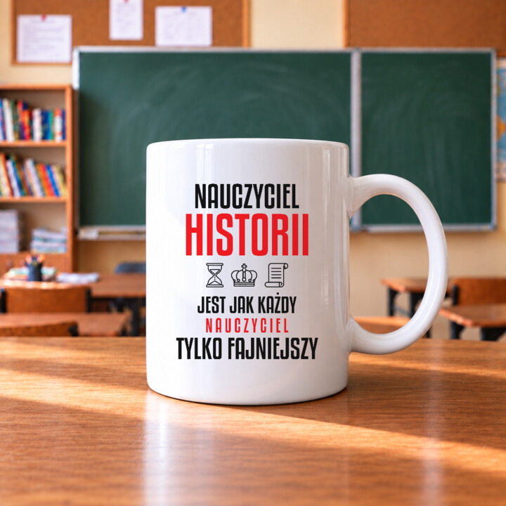 Nauczyciel historii jest jak każdy nauczyciel, tylko fajniejszy - kubek na prezent dla nauczyciela
