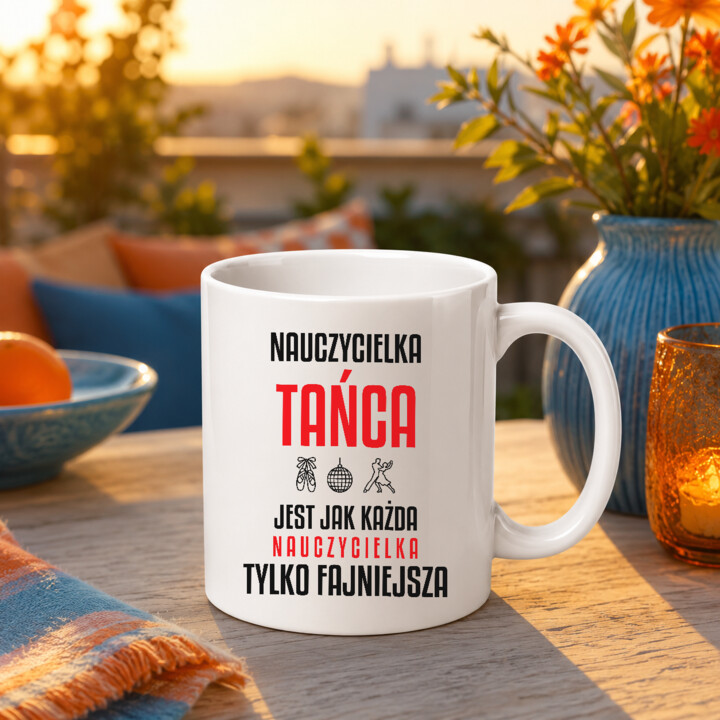 Nauczycielka tańca jest jak każda nauczycielka, tylko fajniejsza - kubek na prezent dla nauczycielki