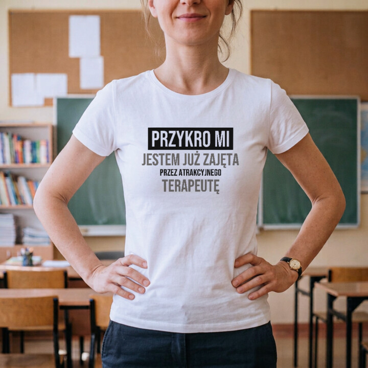 Przykro mi, jestem już zajęta przez atrakcyjnego terapeutę - damska koszulka na prezent