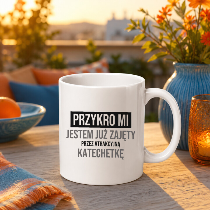 Przykro mi, jestem już zajęty przez atrakcyjną katechetkę - kubek na prezent