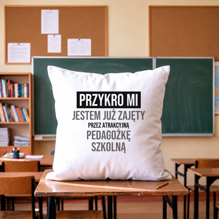 Przykro mi, jestem już zajęty przez atrakcyjną pedagożkę szkolną - poduszka na prezent