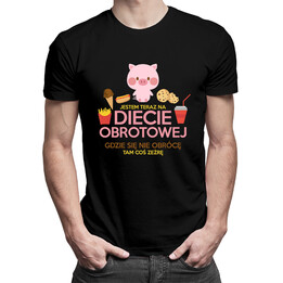 Jestem teraz na diecie obrotowej - męska koszulka z nadrukiem