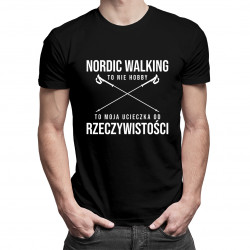 Nordic walking to nie hobby - męska koszulka z nadrukiem
