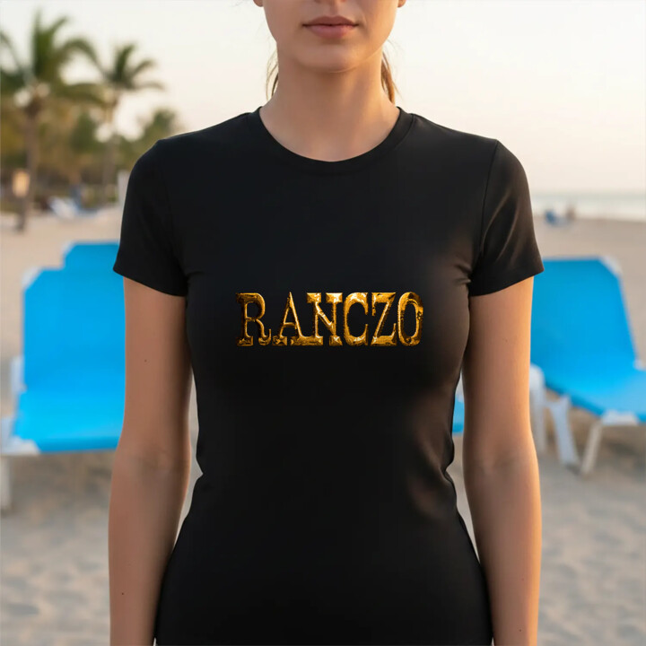 Złote logo Ranczo - damska koszulka na prezent dla fanek serialu
