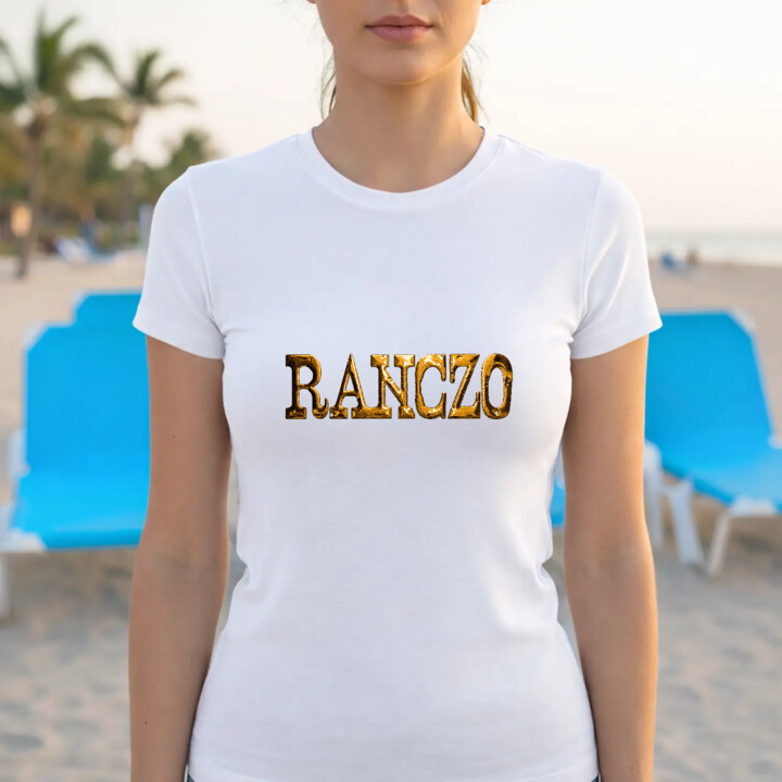 Złote logo Ranczo - damska koszulka na prezent dla fanek serialu