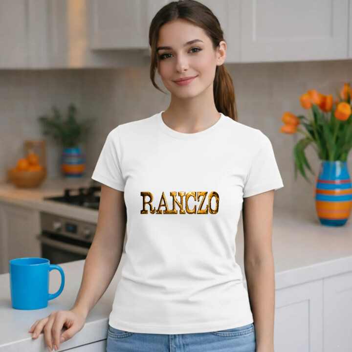 Złote logo Ranczo - damska koszulka na prezent dla fanek serialu
