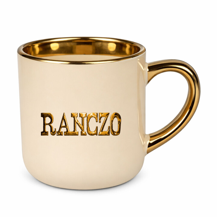 Złote logo Ranczo - elegancki kubek na prezent dla fanów serialu