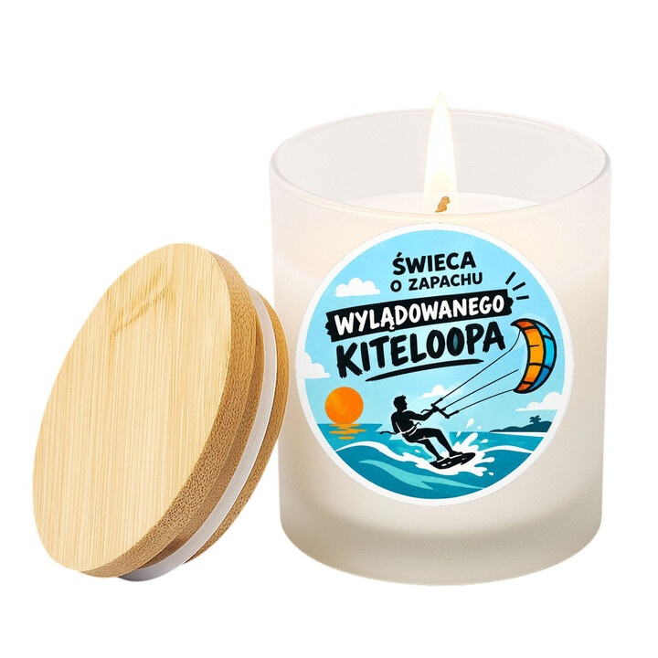 Świeca o zapachu wylądowanego kiteloopa - świeczka zapachowa na prezent dla kitesurfera
