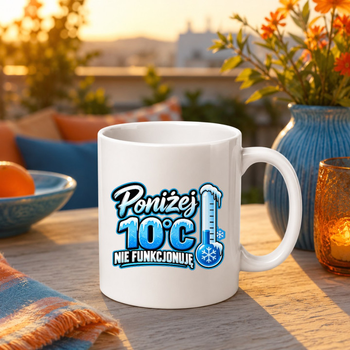 Poniżej 10°C nie funkcjonuję - kubek na prezent