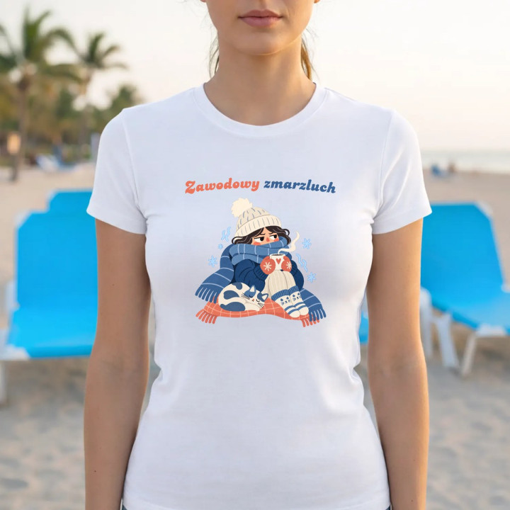 Zawodowy zmarzluch - damska koszulka na prezent