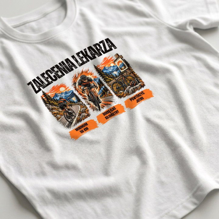 Zalecenia lekarza dla rowerzysty - męska koszulka na prezent