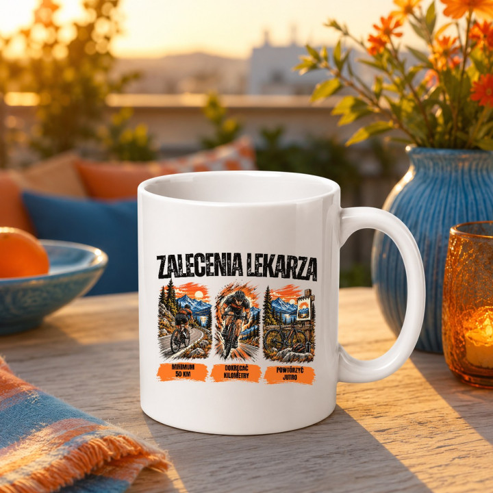 Zalecenia lekarza dla rowerzysty - kubek na prezent