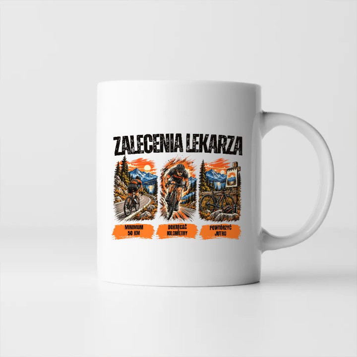 Zalecenia lekarza dla rowerzysty - kubek na prezent