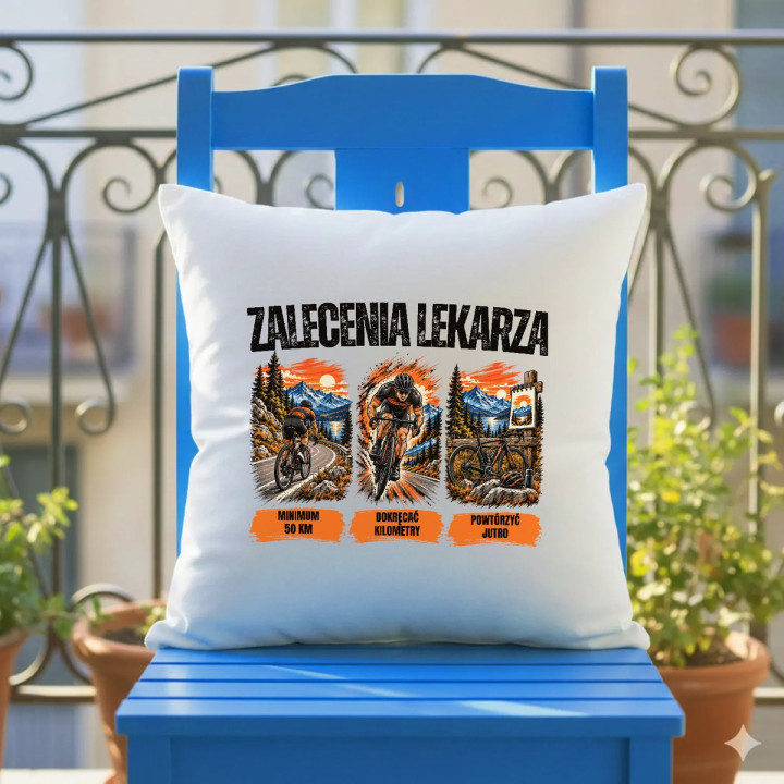Zalecenia lekarza dla rowerzysty - poduszka na prezent