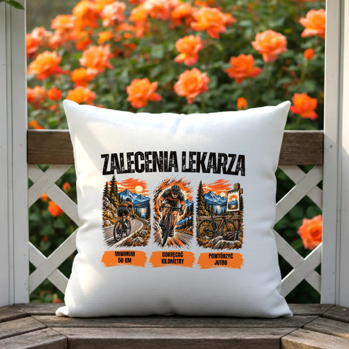 Zalecenia lekarza dla rowerzysty - poduszka na prezent