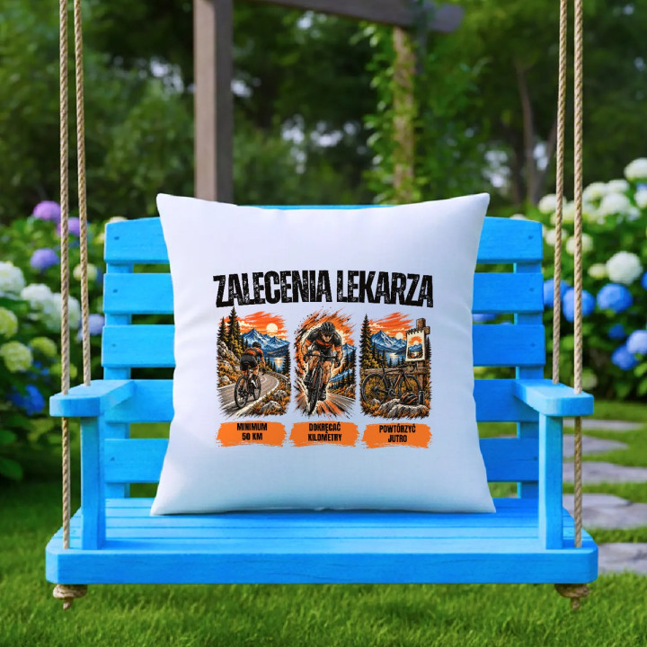 Zalecenia lekarza dla rowerzysty - poduszka na prezent
