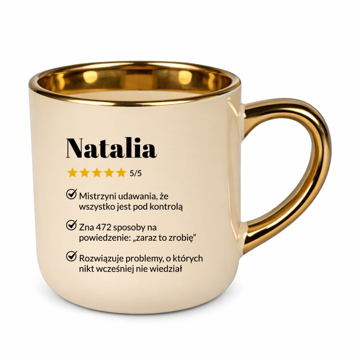 Natalia 5/5 - najlepsza współpracowniczka - kubek elegancki na prezent
