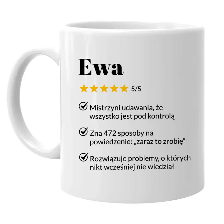 Ewa 5/5 - najlepsza współpracowniczka - kubek na prezent