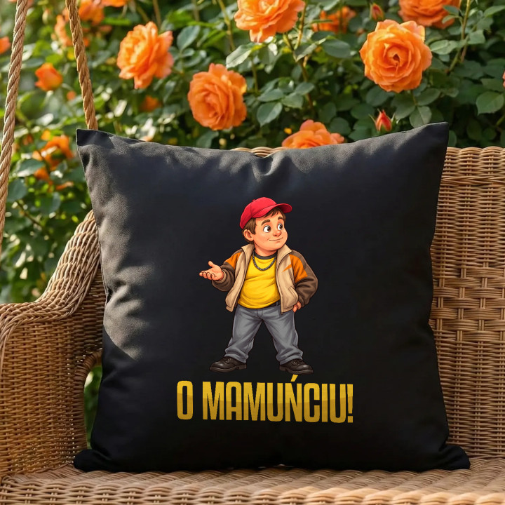 O mamuńciu! - Pietrek - czarna poduszka na prezent dla fanów serialu Ranczo