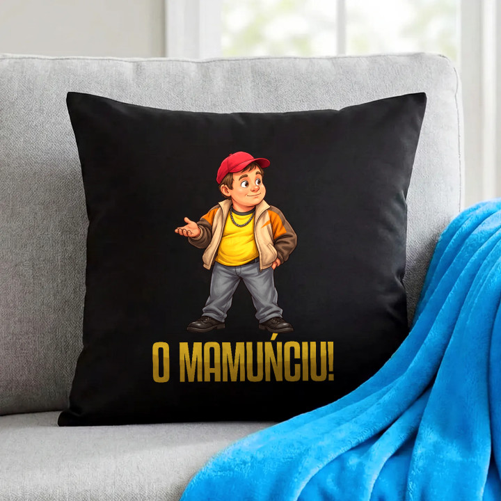 O mamuńciu! - Pietrek - czarna poduszka na prezent dla fanów serialu Ranczo