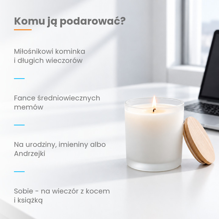 Jesień średniowiecza przy kominku - świeczka zapachowa na prezent