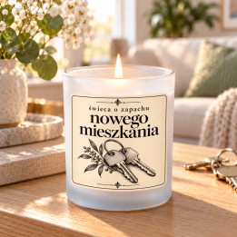 Świeca o zapachu nowego mieszkania - świeczka zapachowa na prezent na parapetówkę