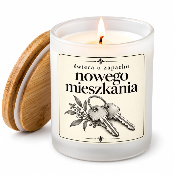Świeca o zapachu nowego mieszkania - świeczka zapachowa na prezent na parapetówkę