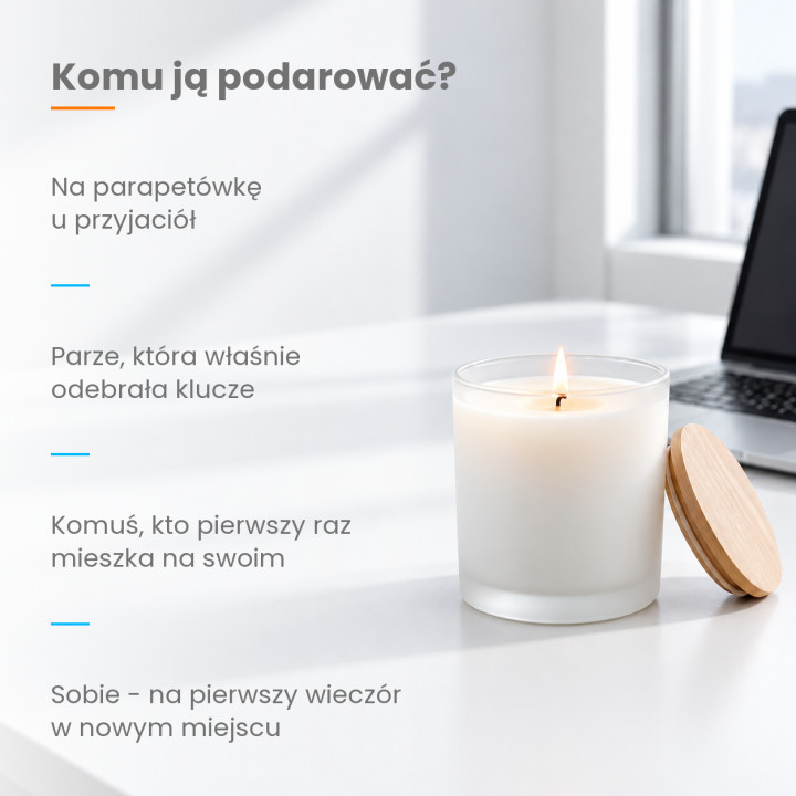 Świeca o zapachu nowego mieszkania - świeczka zapachowa na prezent na parapetówkę