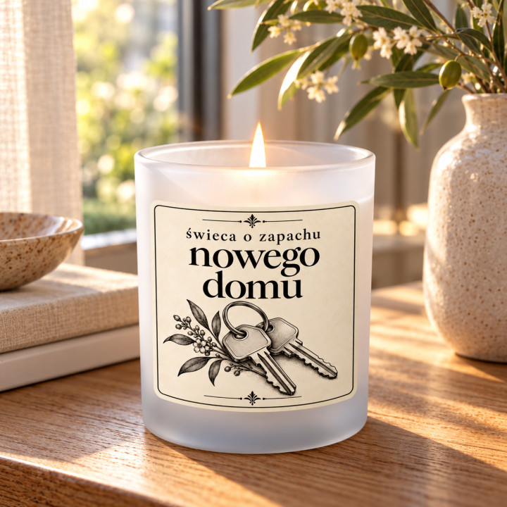 Świeca o zapachu nowego domu - świeczka zapachowa na prezent na parapetówkę