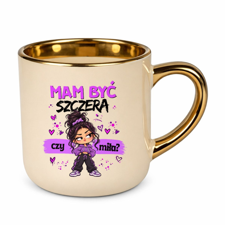 Mam być szczera czy miła? - elegancki kubek na prezent