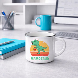 Mamozaur - kubek emaliowany na prezent dla mamy