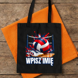 Siatkówka (imię) - piłka, siatka i buty - torba bawełniana na prezent - produkt personalizowany
