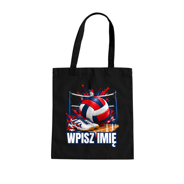 Siatkówka (imię) - piłka, siatka i buty - torba bawełniana na prezent - produkt personalizowany